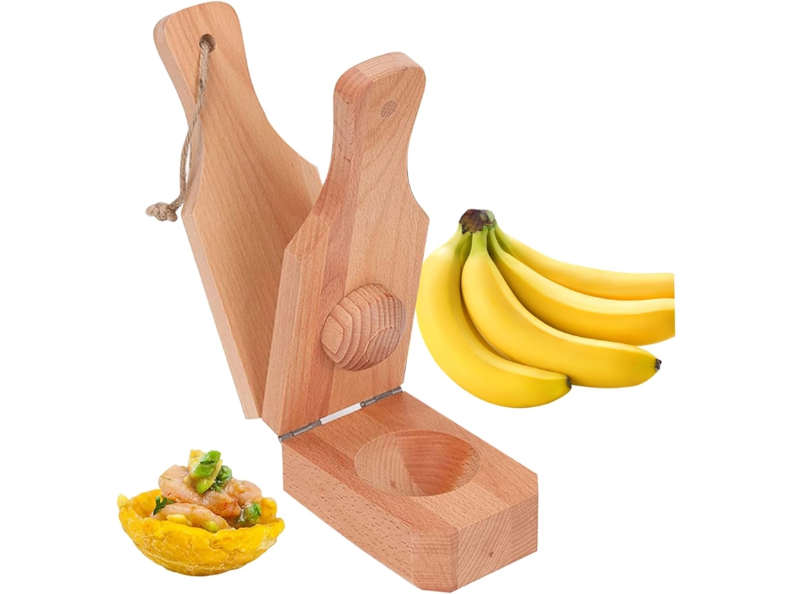 Prensa De Torrada Banana-da-terra Madeira – Amassador Banana