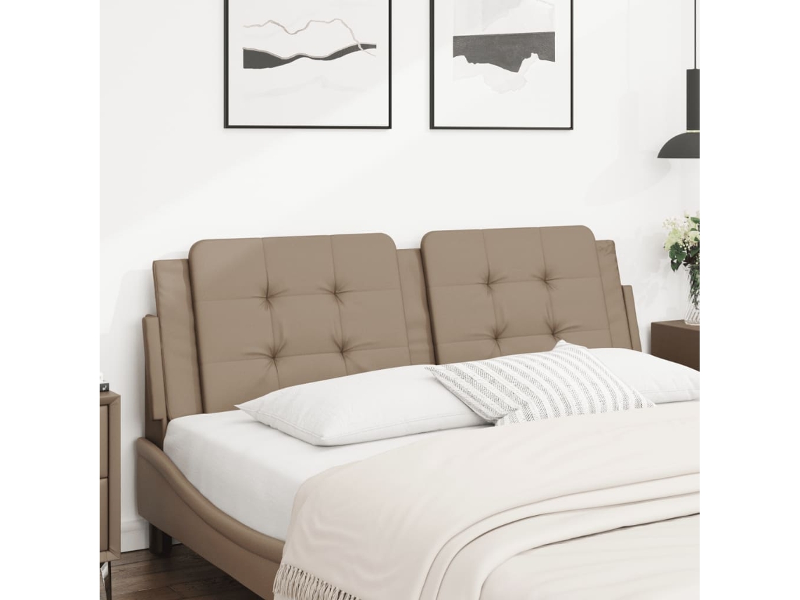 Vidaxl Almofadão de Cabeceira Zadar 160 Cm Couro Artificial Cappuccino