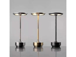 Lâmpada De Mesa Sem Fio Ajustável À Toque Impermeável Recarregável Usb Metal Para Decoração Plata