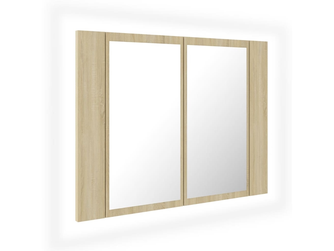 Led Mirror Cabinet, Led Mirror Cabinets Vidaxl Marrom Madeira Processada (n/a)