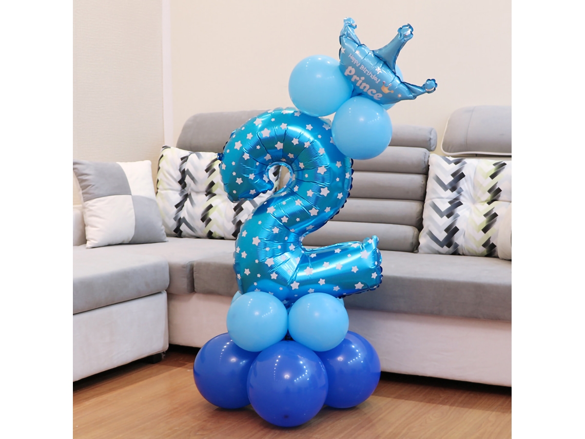 Laxiscreed Balão Numbers 32in Em Cor Vibrante Para Festas E Aniversários, Número 2 Azul