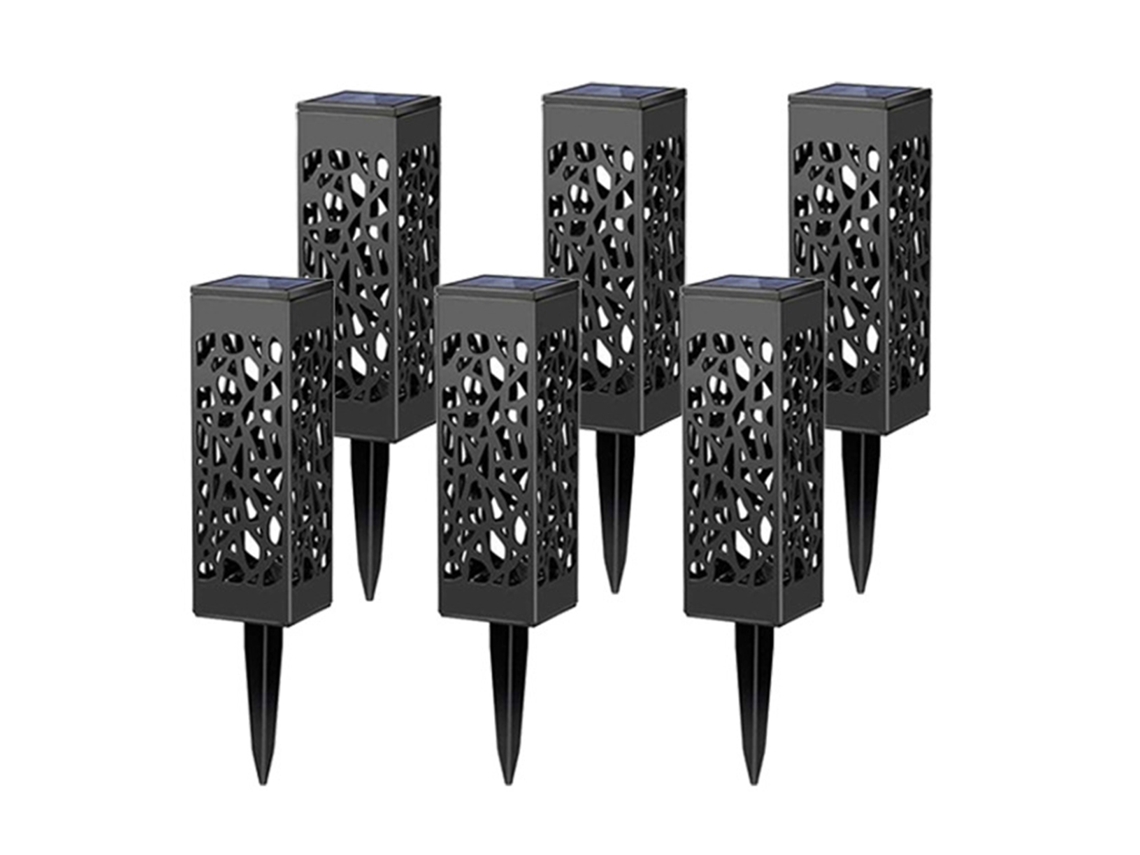 Luz Solar para Jardim Ip65, Lâmpada de Gramado Decorativa com Sensor, 6 Unidades, Iluminação Exterior