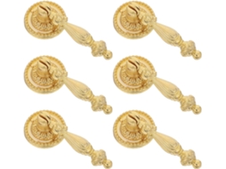 Conjunto De 6 Puxadores Retrô Para Gavetas Estilo Europeu, Mini Puxadores De Armário Com Furo Único Metal Decorativo