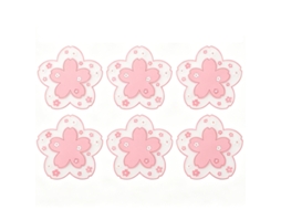 (6 unidades) Descansos de silicone em formato de flor de cerejeira, isolantes térmicos, antiderrapantes, para água e café.