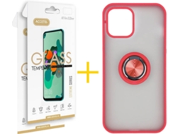 Kit Capa + Película 2X iPhone 11 Accetel Gel Bumper Vermelho
