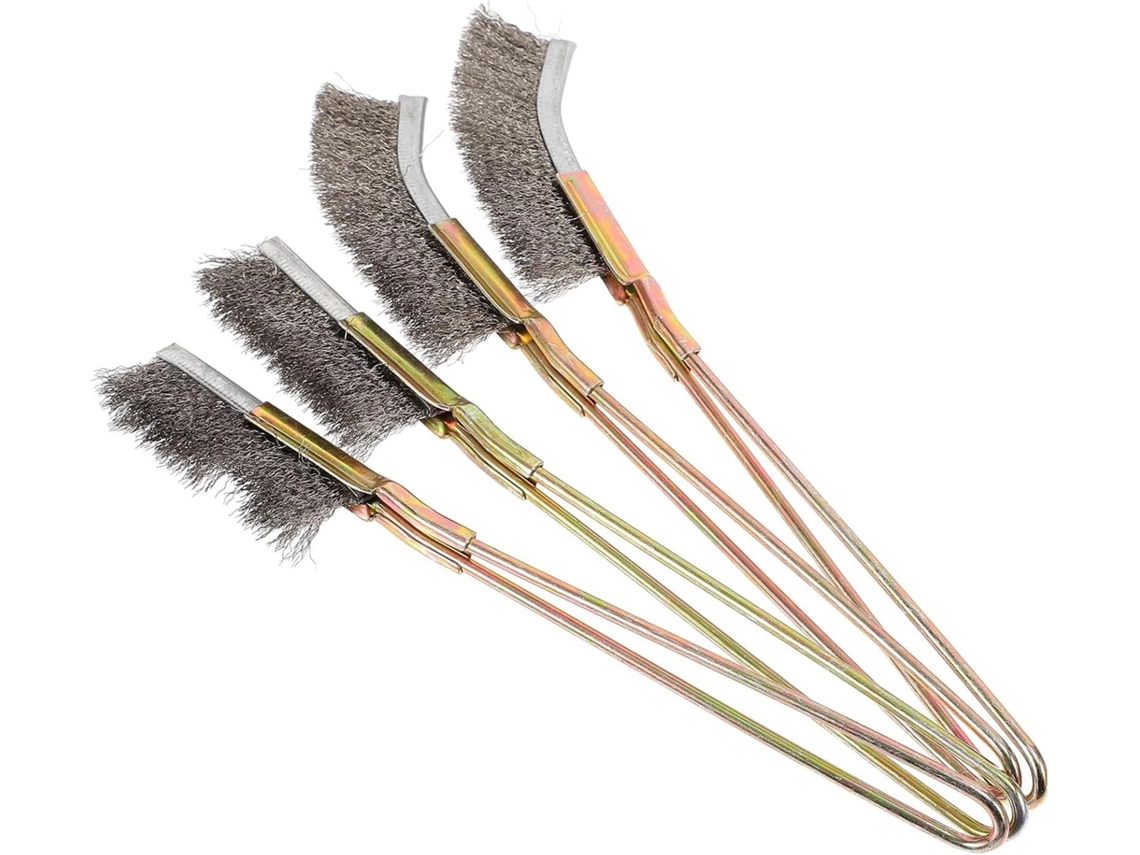 Conjunto De Escovas Industriais Genéricas Em Aço Inoxidável, 4 Peças, Para Limpeza E Polimento Em Decoração Doméstica