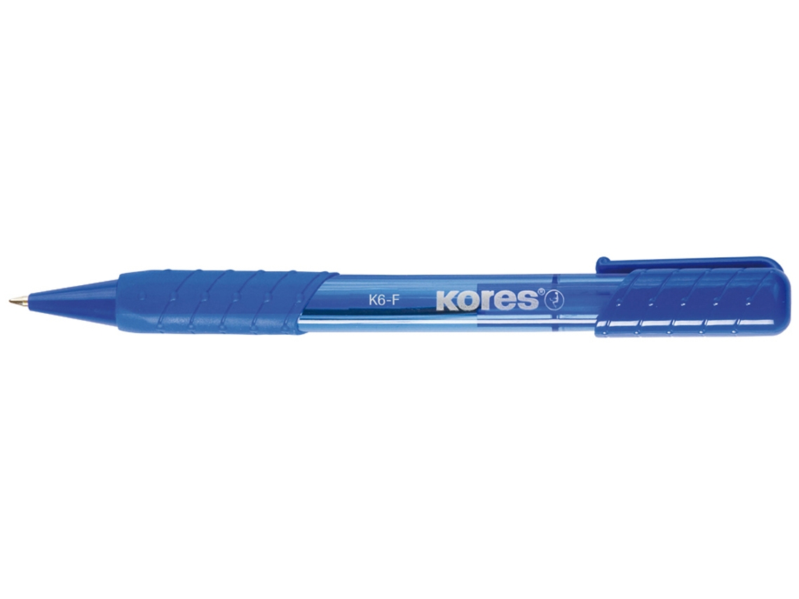 Caneta Esferográfica Retrátil KORES K-Pen K6 Azul M