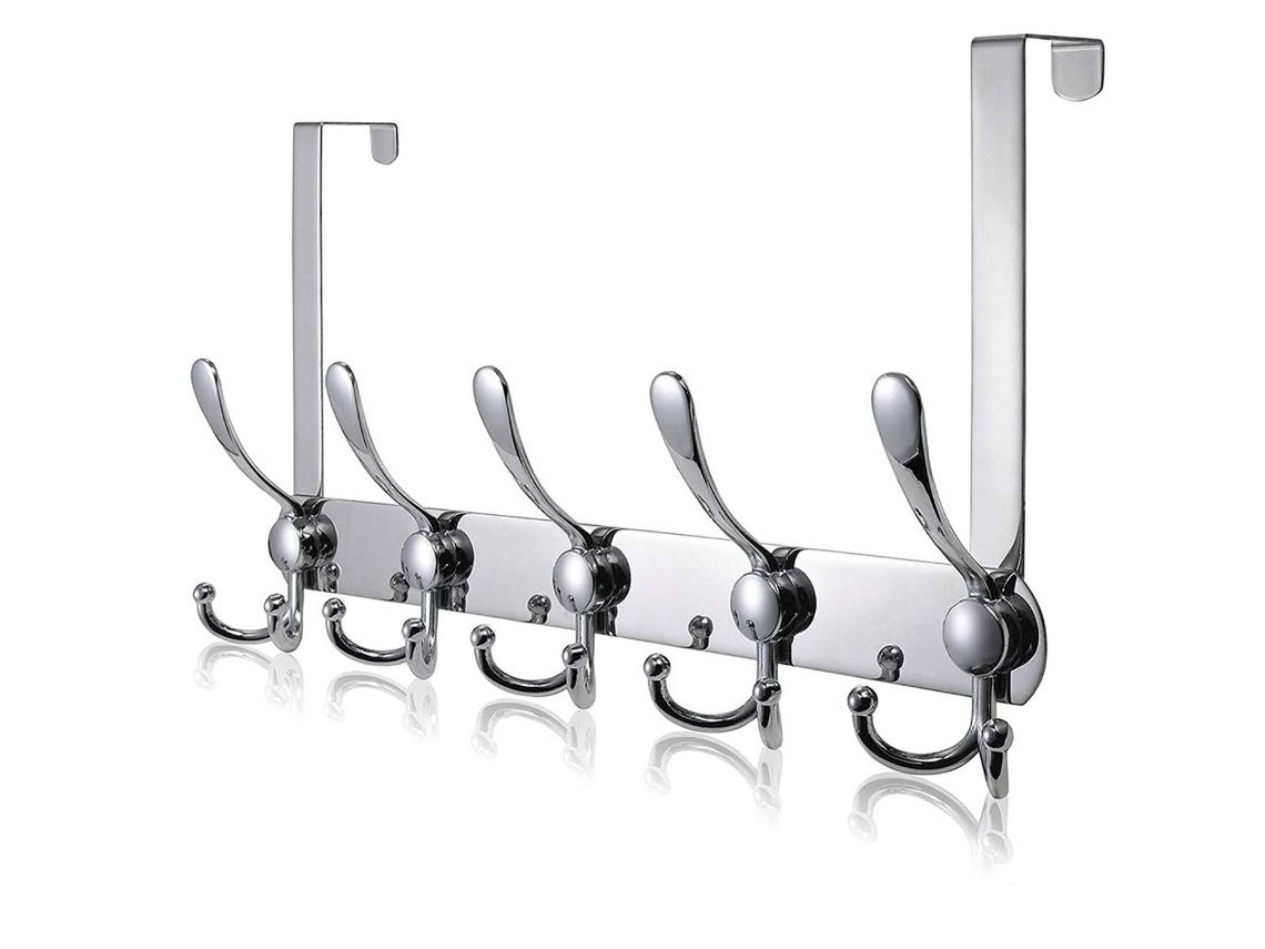 Cabide de Porta em Aço Inoxidável com 15 Ganchos para Cozinha, Banheiro, Corredor Ou Quarto Klb BRILVIBERA