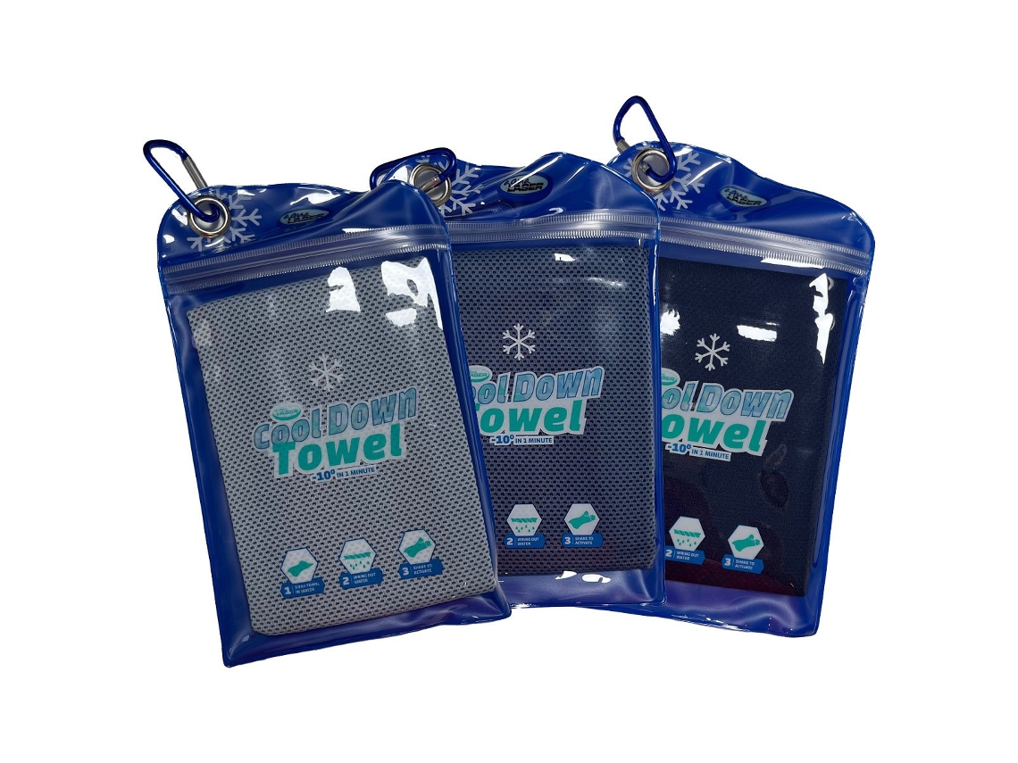 Toalha Refrescante Inclui Bolsa 3x Azul Slowmoose