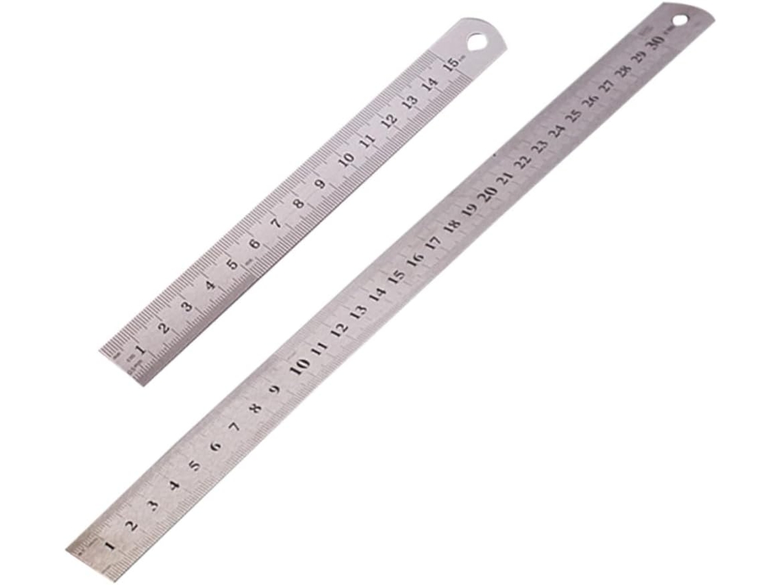 Réguas 2 Em Aço Inoxidável, 15 Cm E 30 Resistentes Ao Desgaste, Fáceis
