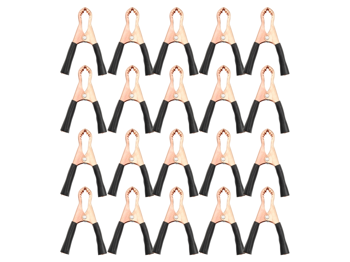 20pcs Pinça de Teste Elétrico 50a Abertura 22mm Clamp Isolada para Equipamentos Eletrônicos Máquinas de Solda Preta