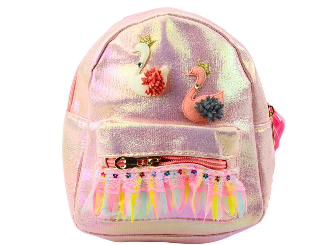Children's Backpack Swans Lace Decorations Pink 22cm 2.8l