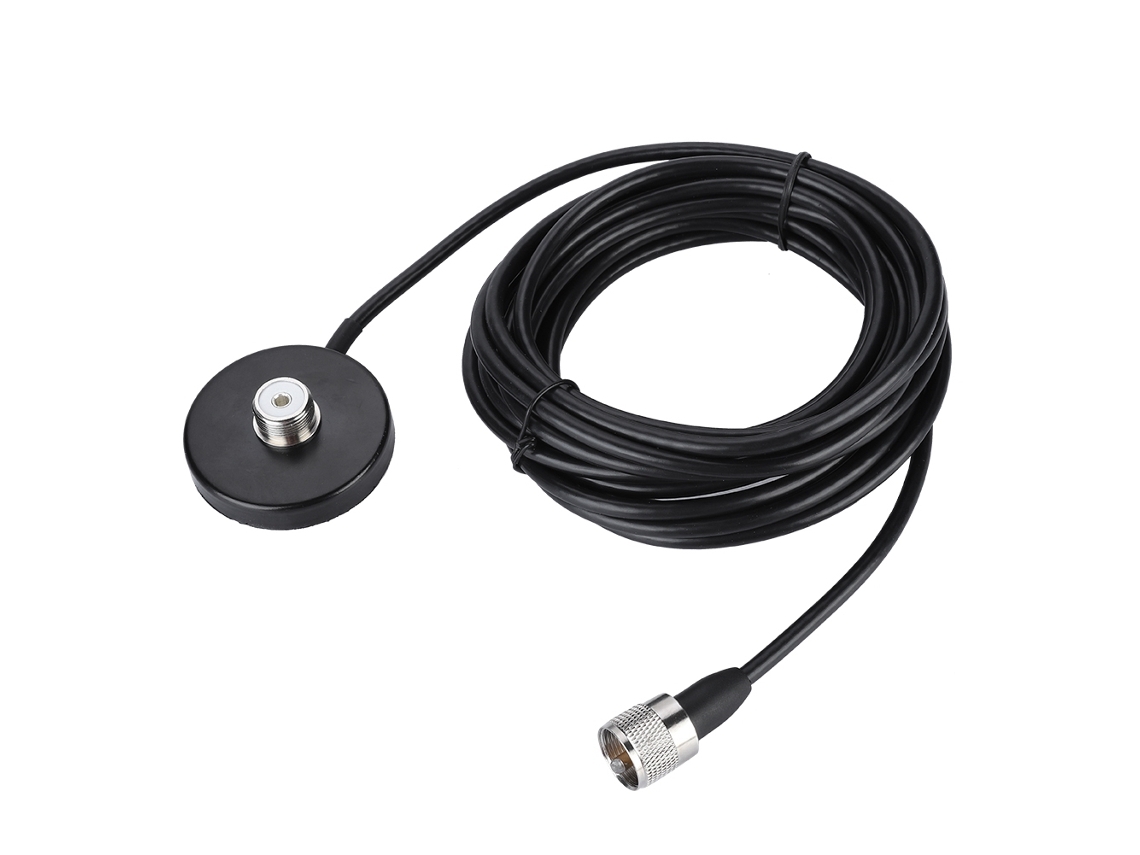 Base de antena magnética bidirecional semi-fibra com cabo de alimentação de 5 m para rádio móvel walkie-talkie. - aquaforge
