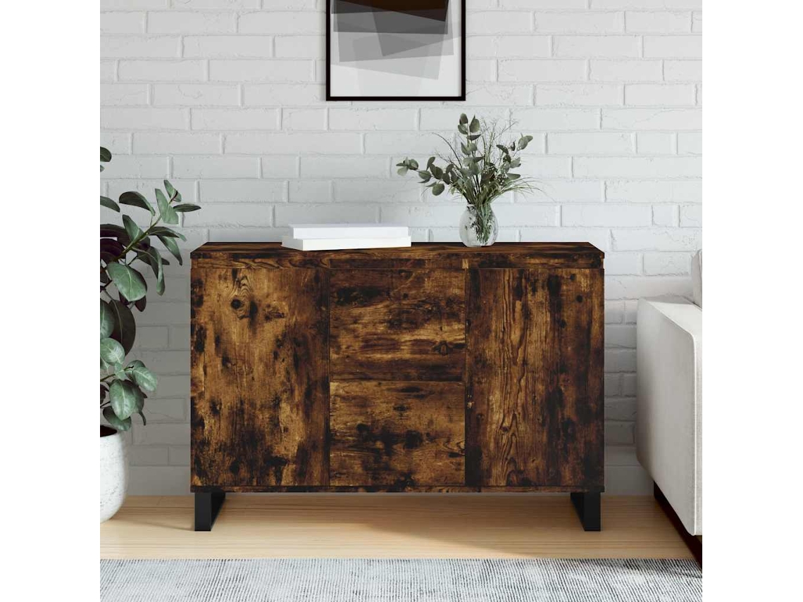 Aparador de 104x35x70 cm Madera Procesada Color Roble Ahumado