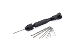 Lurelia Mini Furadeira Manual, 10 Peças, 3,4 Mm, 8,2 Mm, Preto, Para Madeira, Joias, Pcb, Alumínio