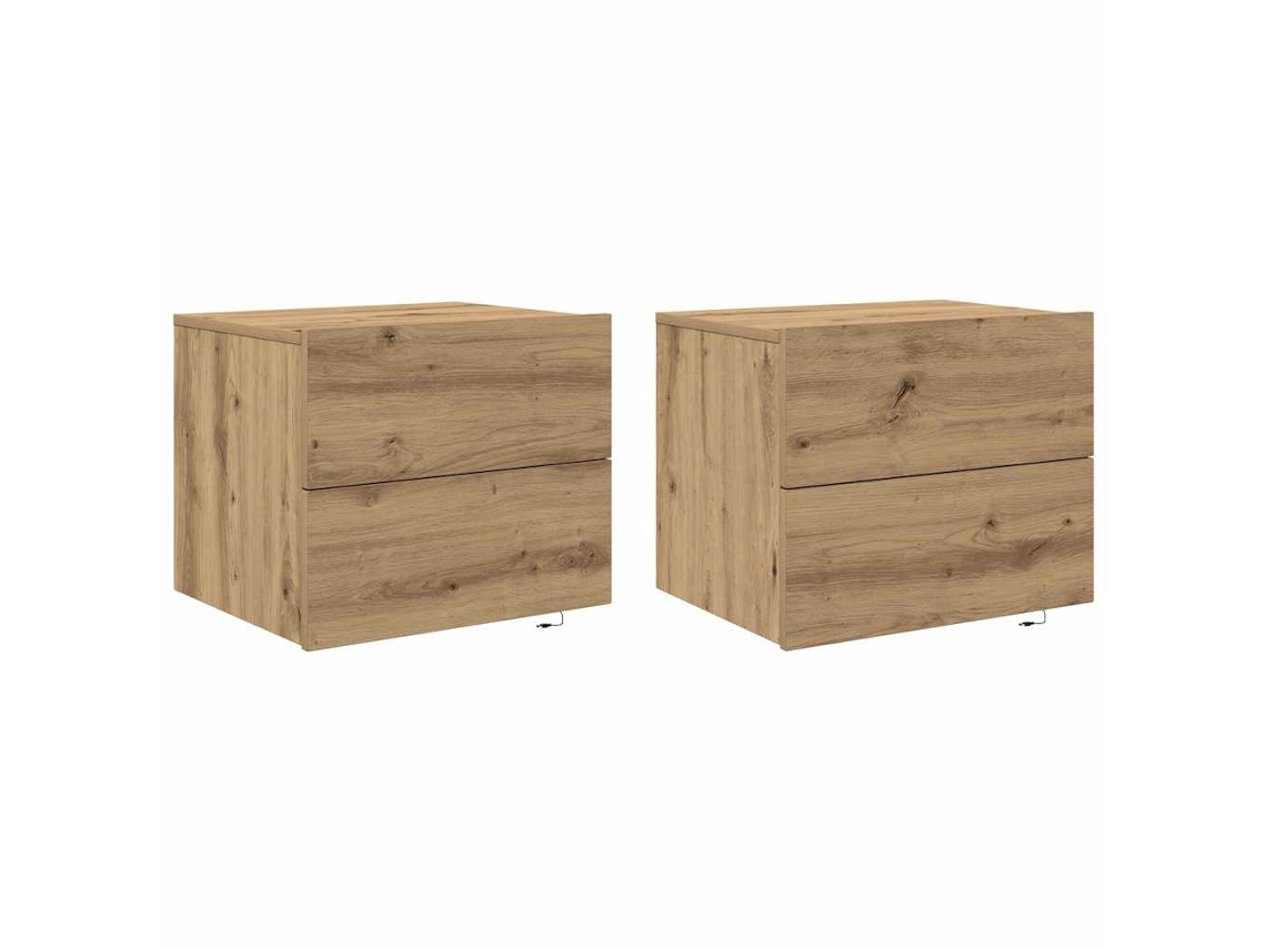 Cabeceira e guarda-roupa artesanais em carvalho, 2 peças, 50x39x41 cm, EXCLUSIVO DA MAISON