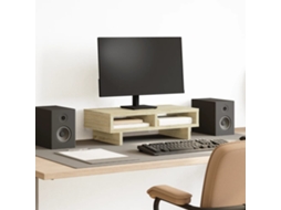 Vidaxl Suporte Para Monitor Derivados De Madeira Carvalho Sonoma