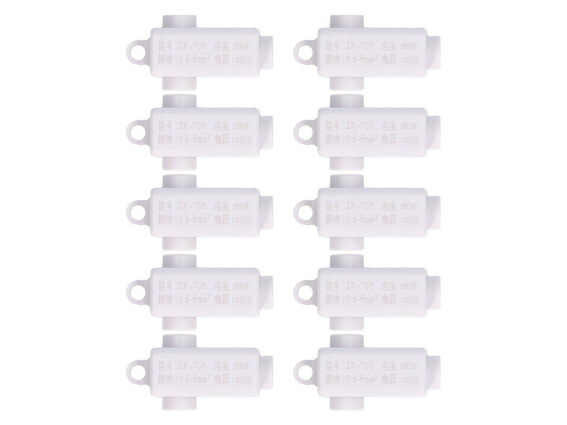 10pcs Bloco Divisor T 3 Vias Conector Inline Alto Poder Zkt06 400v 60a