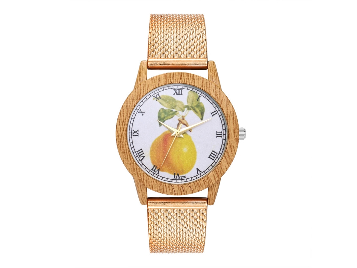 Relógio de pulso Zhoulianfa T75-f em ouro rosa com mecanismo de quartzo, unissex.