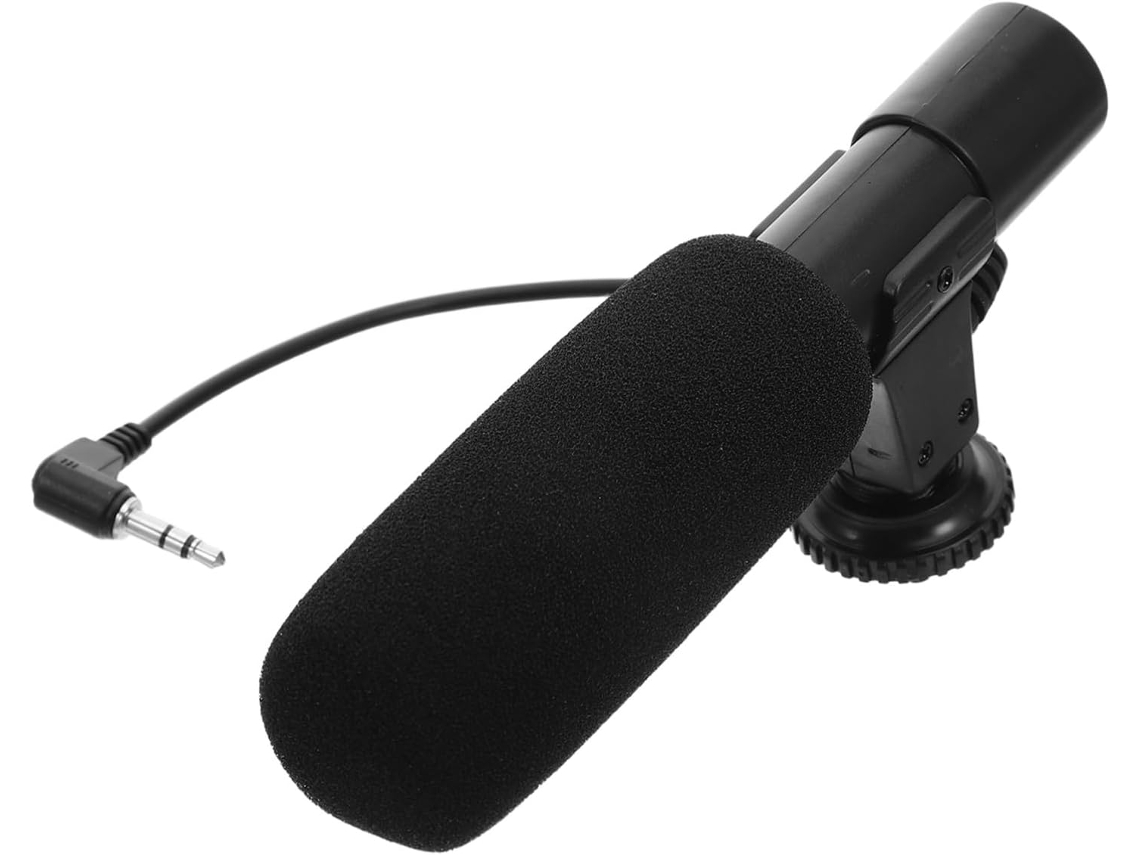 Microfone Para Entrevistas Com Câmera, Microfone De Vídeo Abs Preto