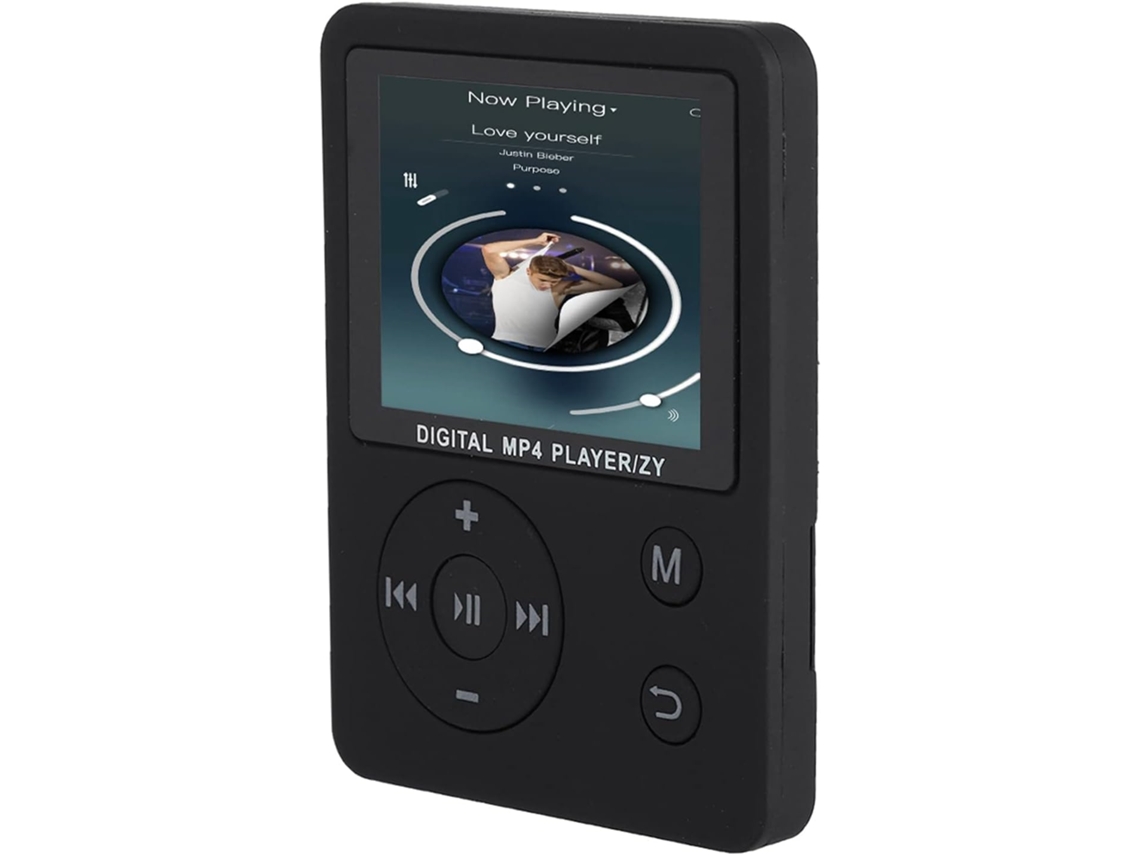 Leitor de MP3/MP4 de 32 GB, tela de 32 GB, bateria com duração de 8 horas, portátil, rádio FM, leve, tela de 1,8", entrada para cartão de memória, luz de leitura de 7 posições (preto)