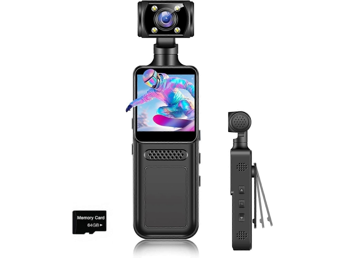 Mini Câmera Corporal com Gravação de Áudio e Vídeo Fhd, Mini Câmera Portátil para Uso no Corpo. TAISHENGDA