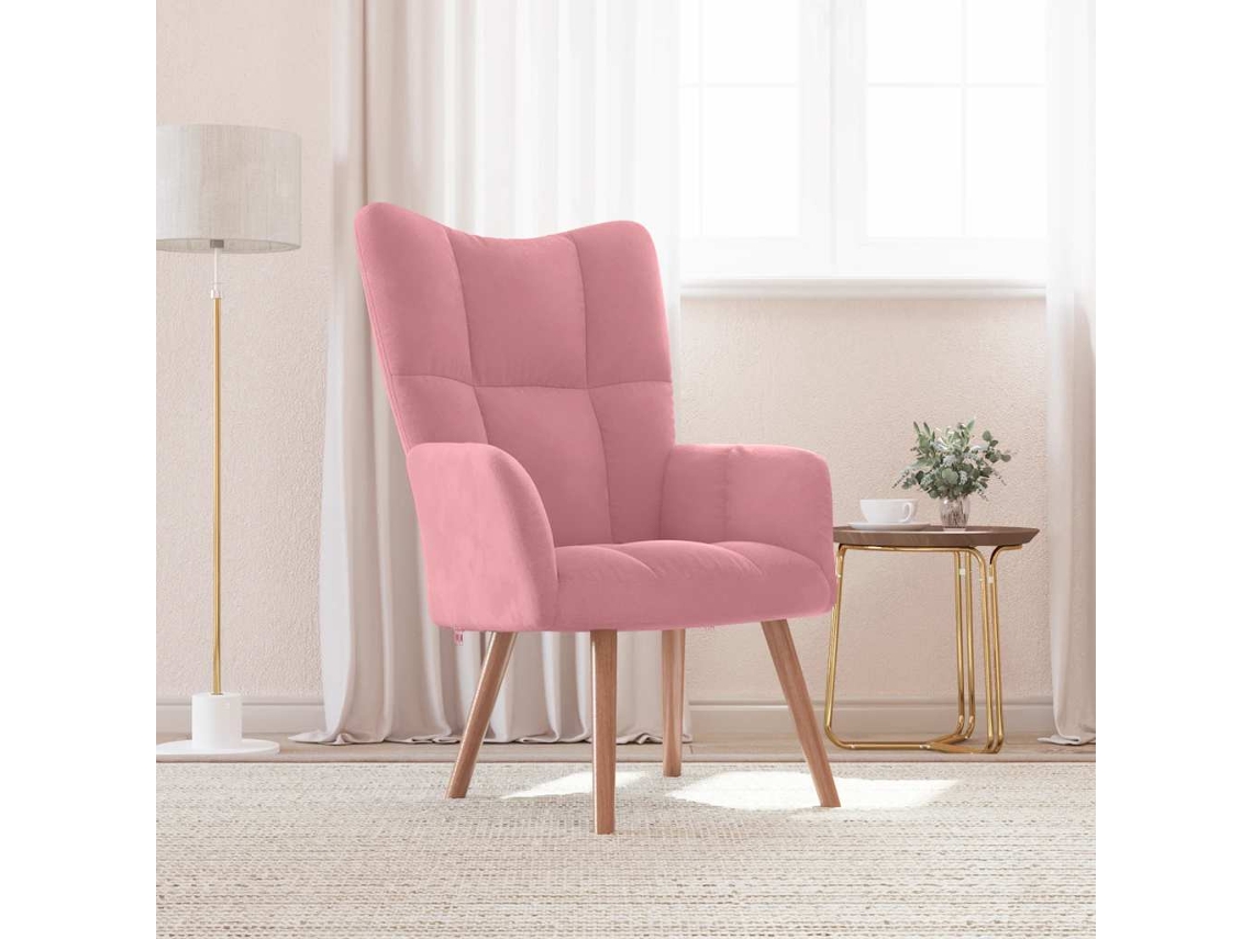 Vidaxl Cadeira De Descanso Veludo Rosa