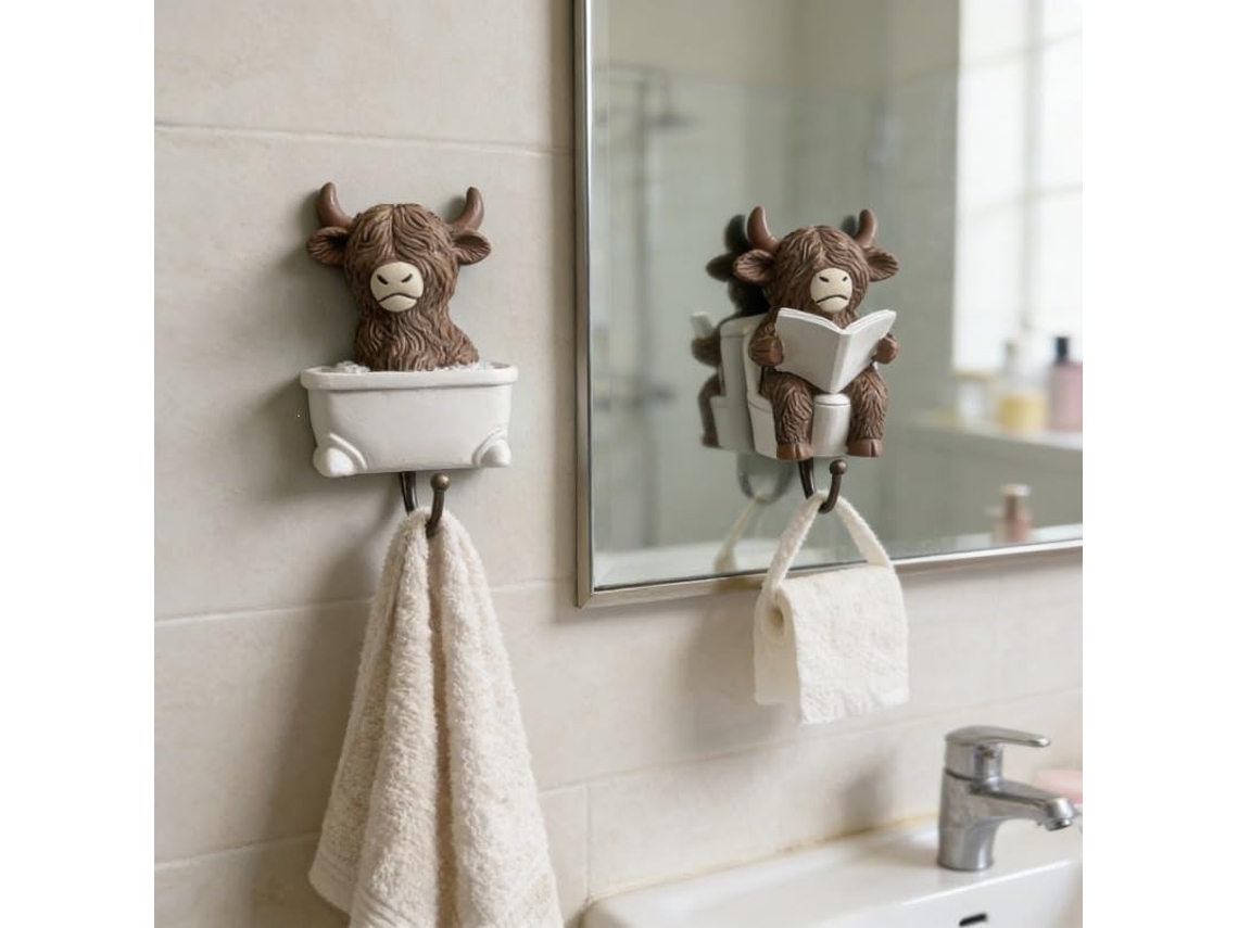 Bohrfreie Wandhaken Mit Badewannen- Und Toilettenmotiven,