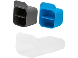 Conjunto De 3 Porta-lápis De Mesa, Organizadores Trapezoidais E Quadrados, Nas Cores Cinza E Azul.