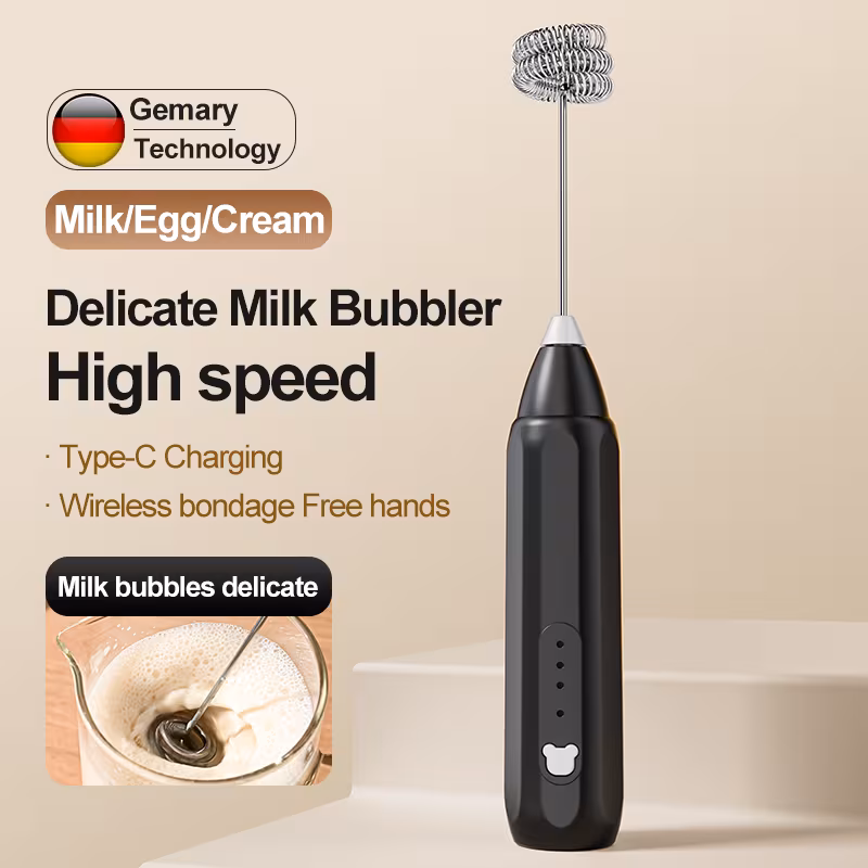 Batedor Manual Recarregável Usb, Inox 304, Para Leite, Ovos, Creme E Café Rosae