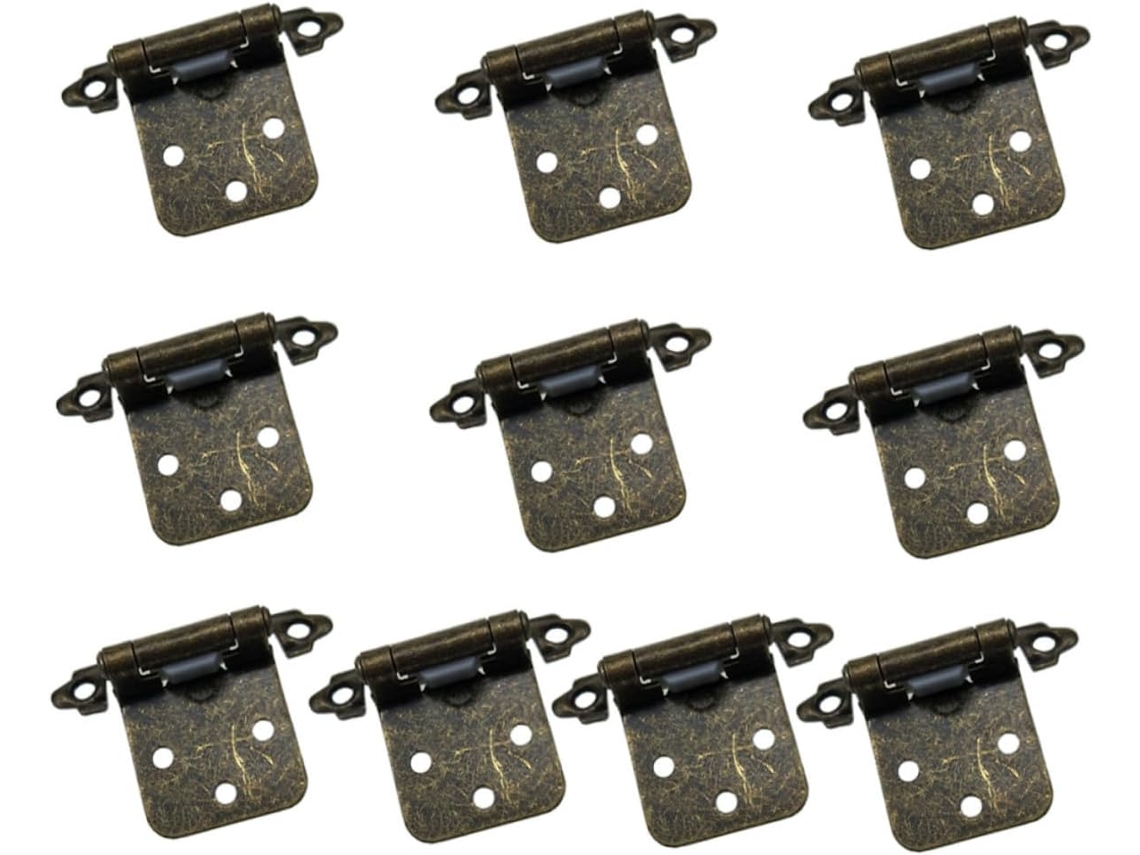 Conjunto De 10 Dobradiças Mola Autotravantes Em Bronze Com Parafusos,