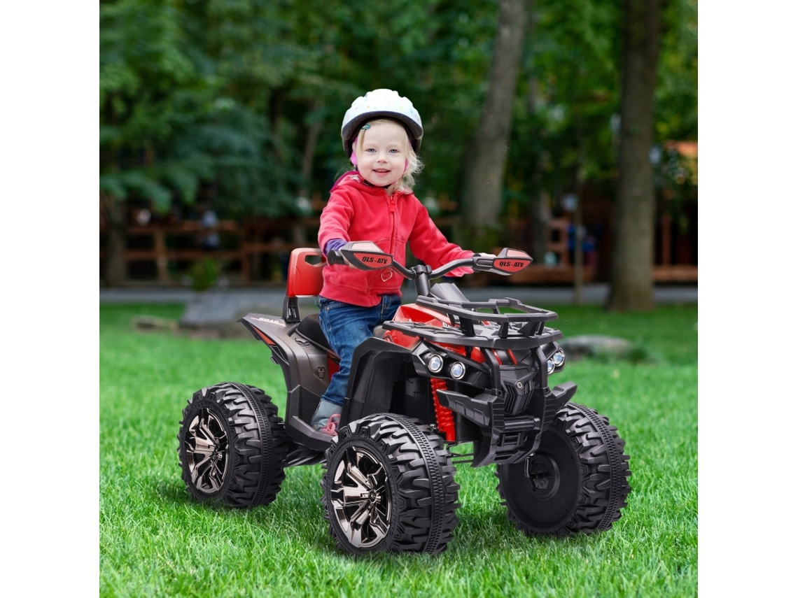 Quad Elétrico 3-8 Km/h, Autonomia 45min, Faróis Led, Leitor Usb, 3-5 Anos