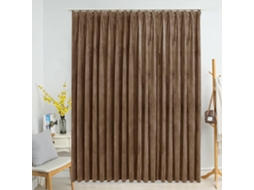 Vidaxl Cortina Blackout Com Ganchos 290x245 Cm Veludo Bege