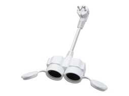 Extensão Elétrica Portátil Com Duas Tomadas, 23 Cm, 16 A, Com Plugues Schuko, Resistente Às Intempéries, Ideal Para Jardins E Oficinas. Olysi Shop
