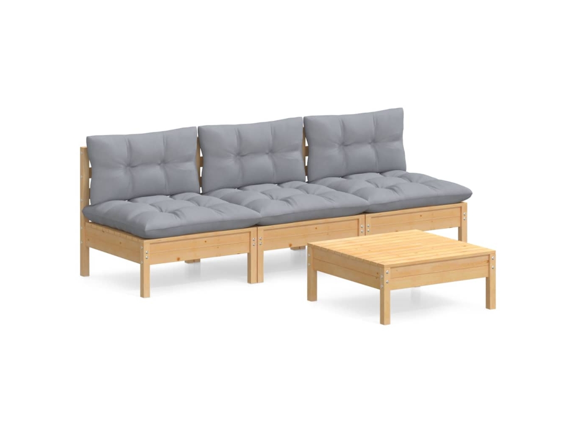 Garden Lounge Set, Garden Lounge Sets Vidaxl Cinzeto Madeira De Pinho (n/a)