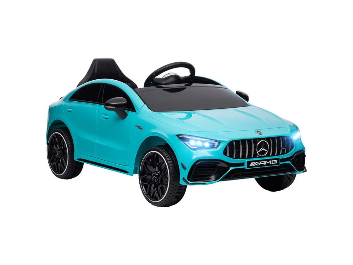 Carrinho Elétrico Infantil, Com Controle Remoto, Rodas De Transporte, Luzes De Led E Buzina, Para Crianças De 3 A 6 Anos, Azul Claro.