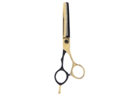 Tesoura de desbaste de cabelo de 5,5 polegadas em aço inoxidável para uso doméstico e profissional.