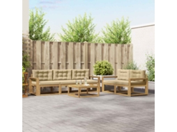 Vidaxl Conjunto De Sofás Para Exterior 6 Pcs Branco E Bege