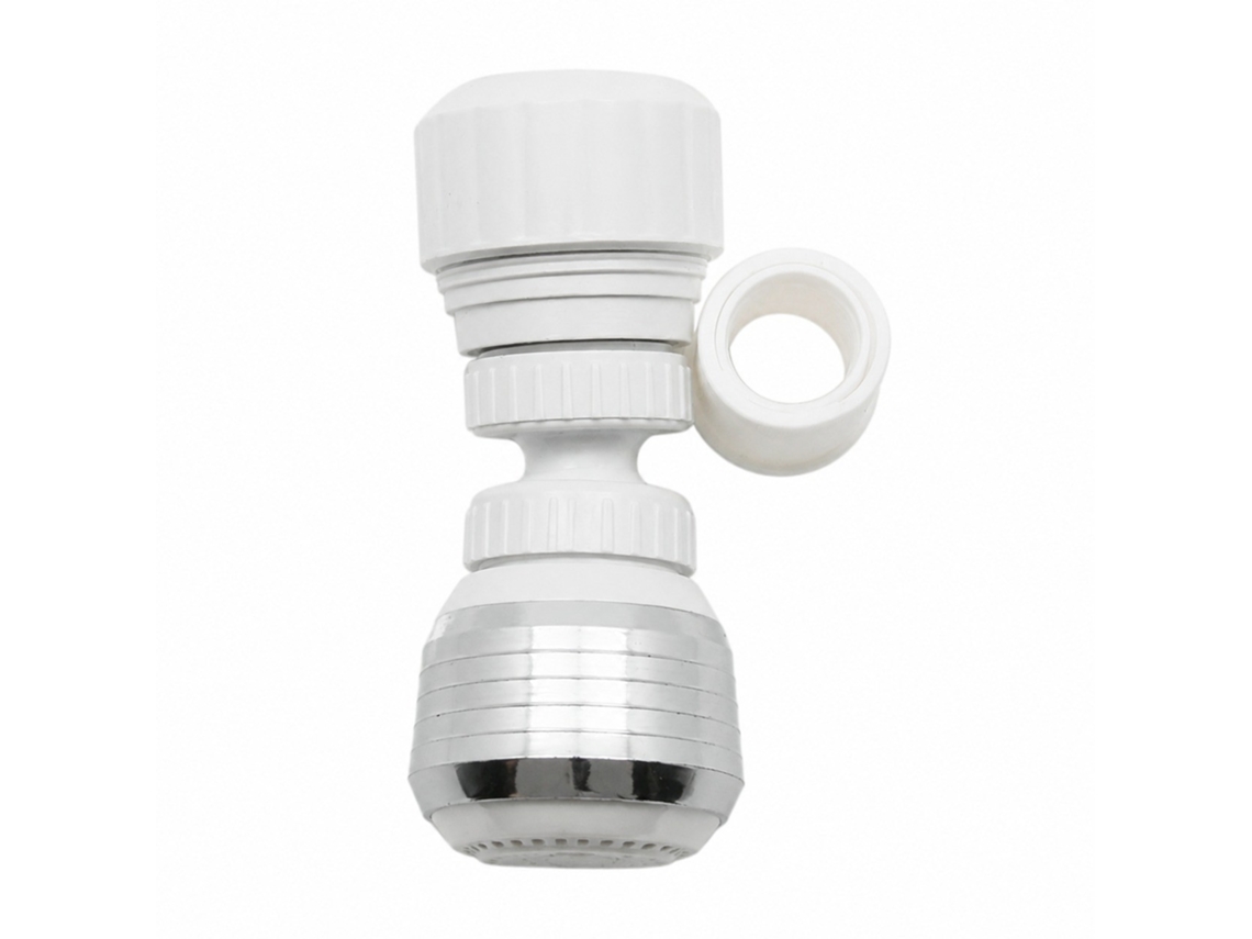 Arejador De Torneira Cozinha Universal, Cromado/branco, Cabeça Pulverização Giratória 360°, Rosca M22 M24