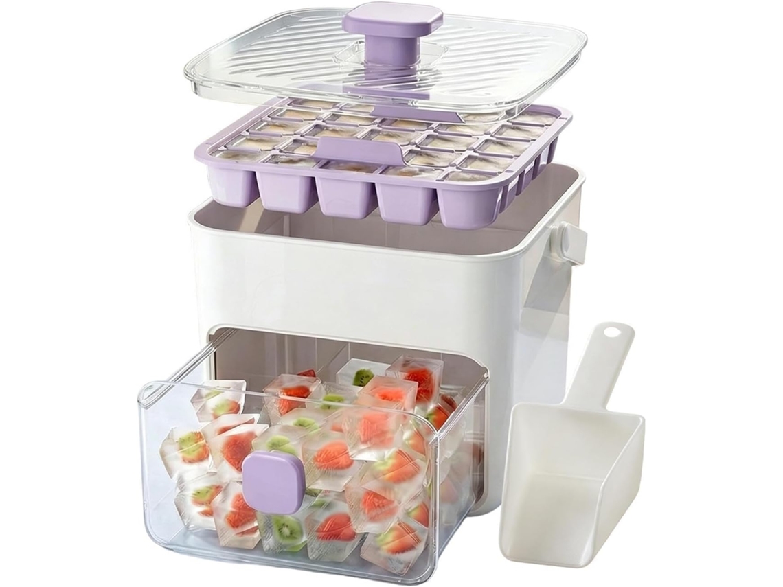 Forma De Gelo Para Freezer, 50 Cavidades, Fácil De Desenformar Com Colher.