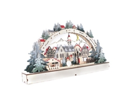 Laxiscreed Casa De Natal Com Led E Floresta Em Madeira Para Decoração De Montras E Espaços Comerciais