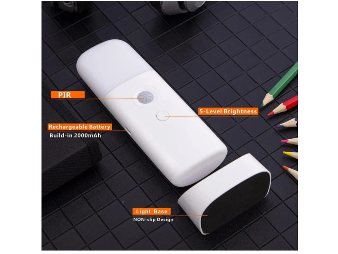 Luz Presença Sensor Yizhood Recarregável Usb Sem Fios Branco