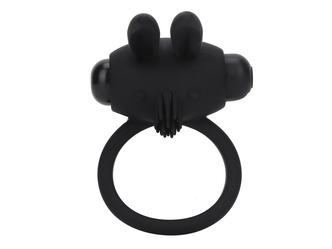 Anel Vibrador De Silicone Para Homem Retardo De Ejaculação Brinquedo Adulto Preto