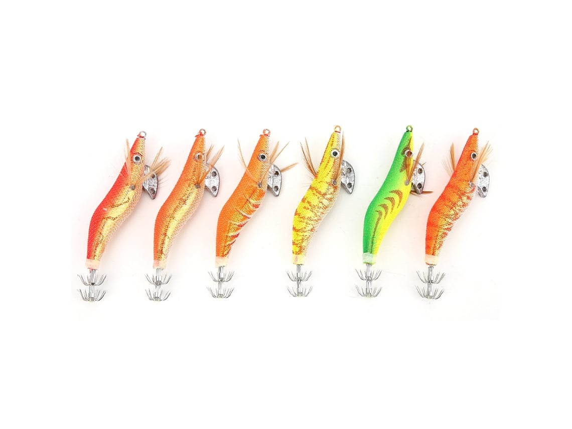 Isca de Camarão Simulada para Pesca Marítima 6pcs