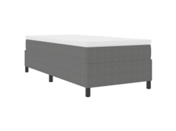 Cama Box Spring Com Colchão Cinza Claro Tecido De Corduroy Vidaxl Grey Fabric (100x200 Cm)
