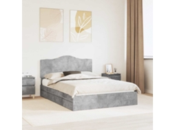 Vidaxl Cama Com Armazenamento Cinzento 150 X 200 Cm Madeira Processada