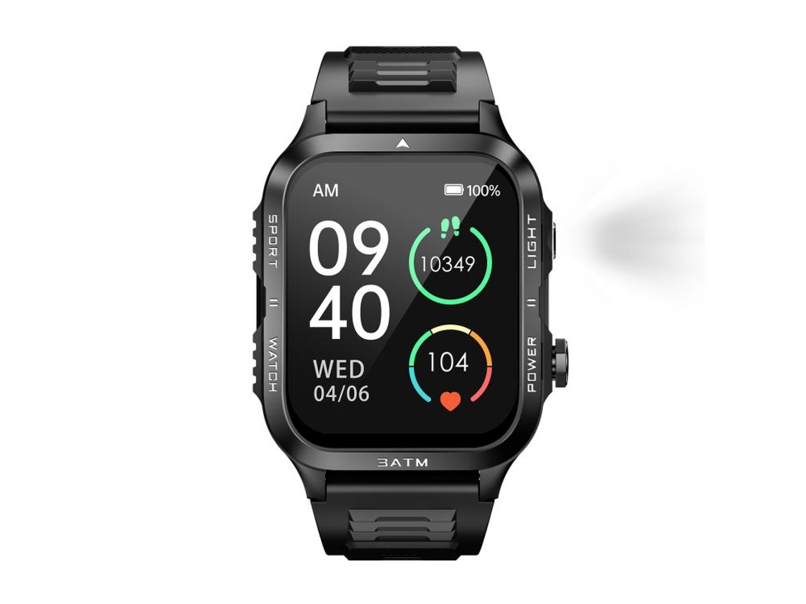 (preto) Smartwatch Esportivo Bluetooth Com Tela Quadrada De 1,96 Polegadas