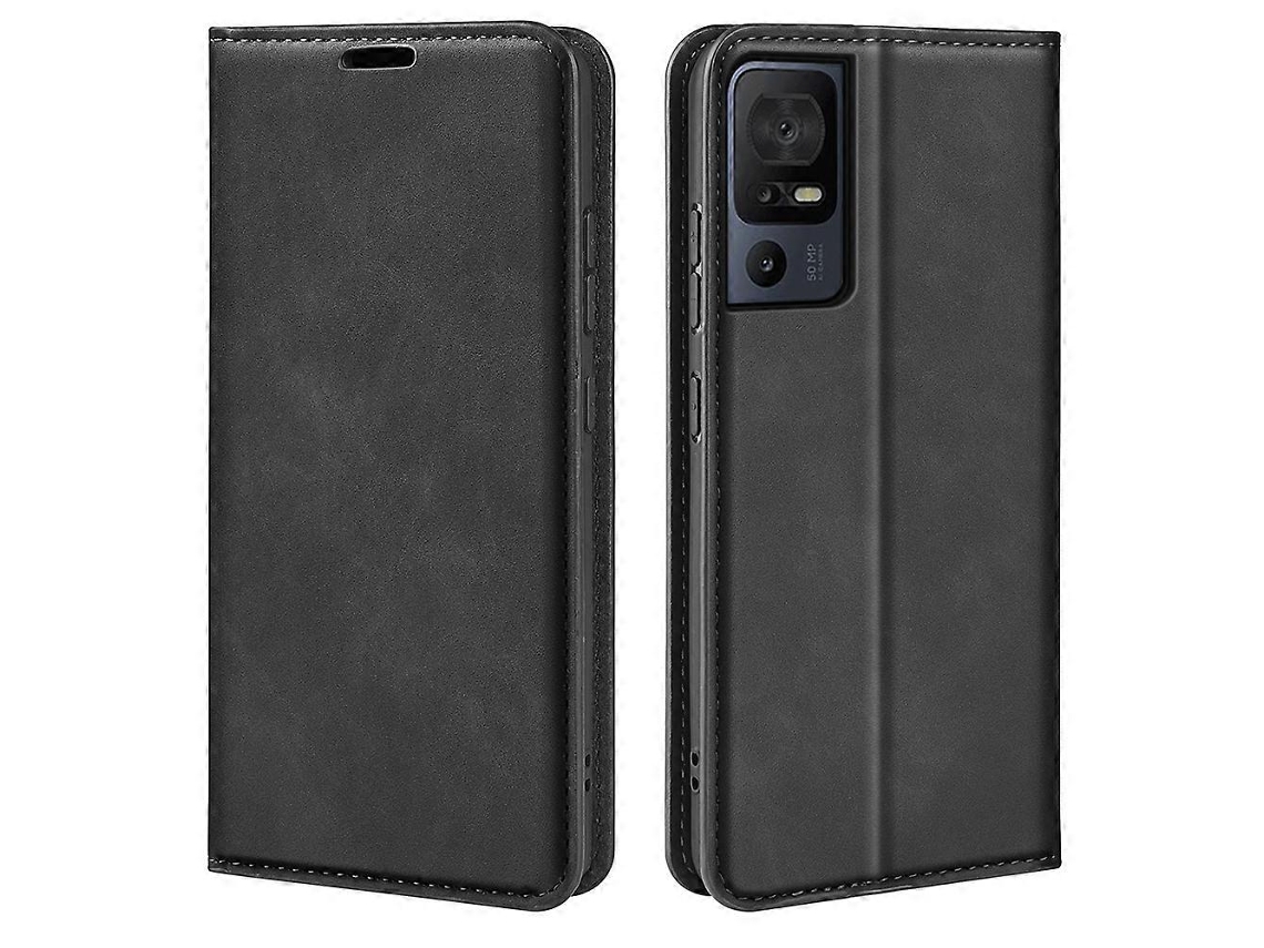 Capa De Couro Com Sucção Magnética Para Tcl 40 Se Retro-skin