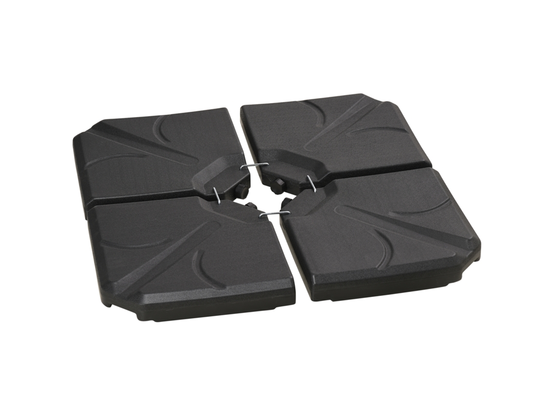 Base para guarda-sol BTFORUS, pé em cruz, resistente às intempéries, 100x100x75cm, preto