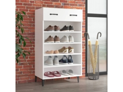 Vidaxl Sapateira 60x35x105 Cm Derivados De Madeira Branco